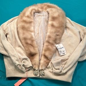 Vintage Hadley Cashmere Sweater with detachable Mink Fur